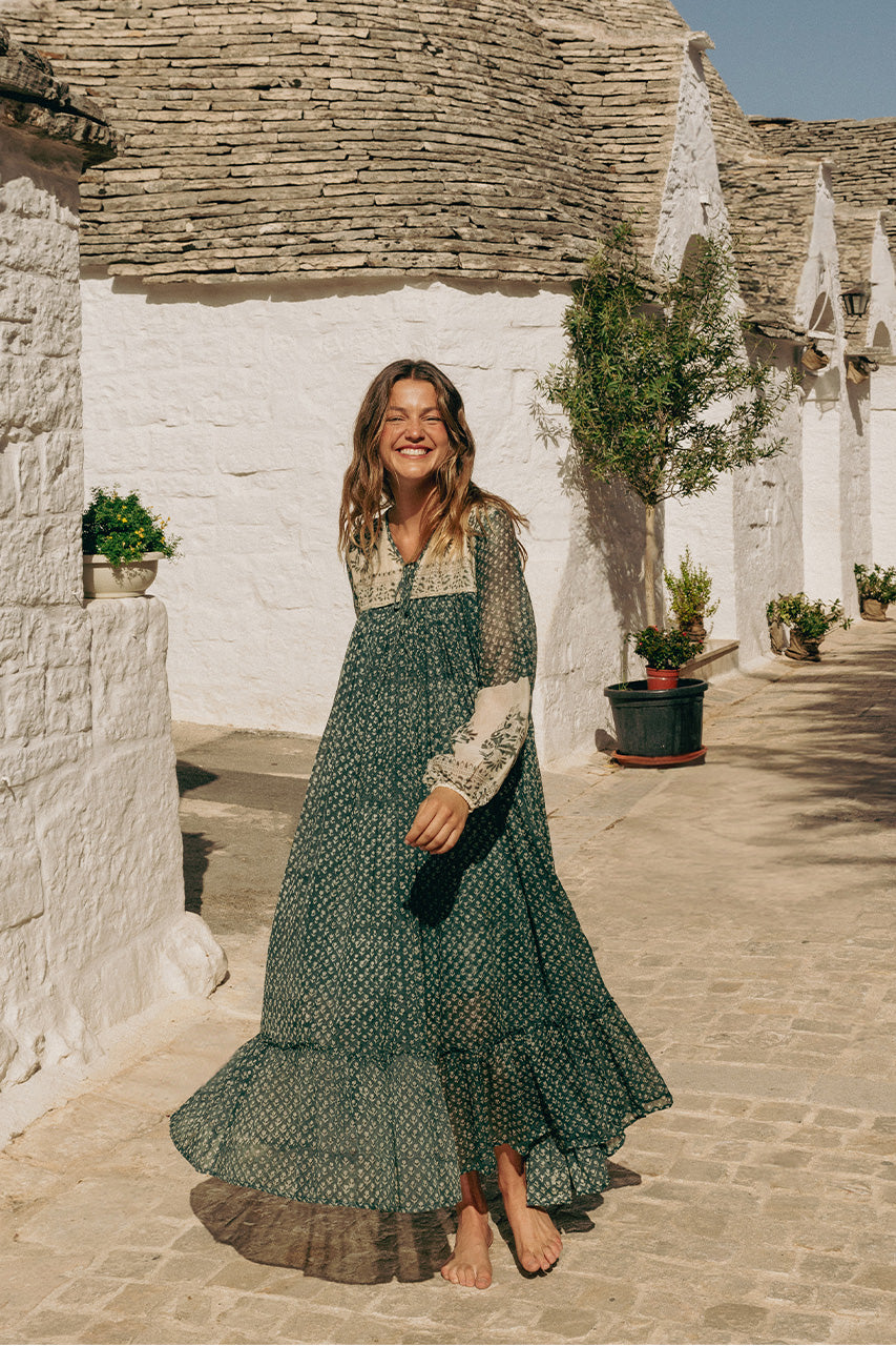 Rooh Maxi Dress ~ Pine – Daughters of India