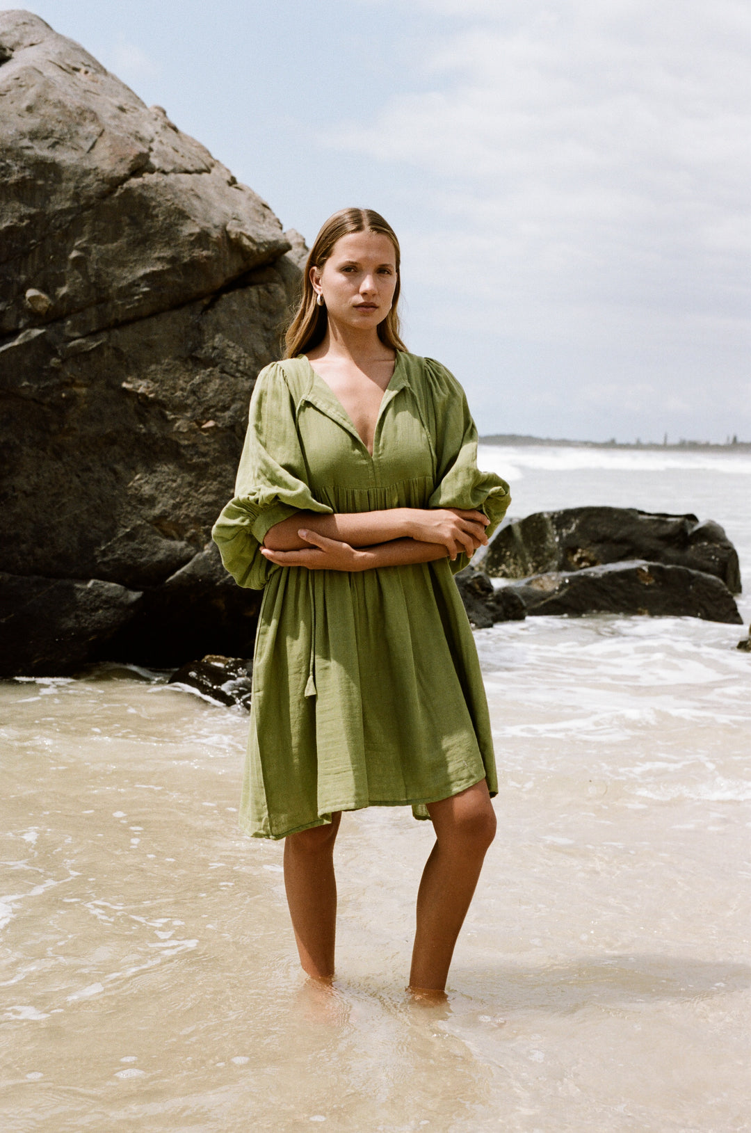 Kyra Mini Dress ~ Fern Gauze