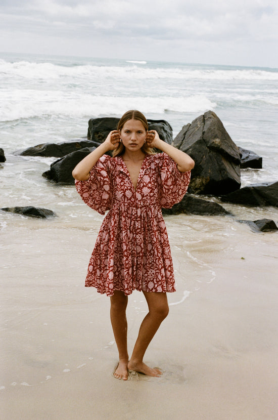 Kyra Mini Dress ~ Saffron | Handcrafted Heritage, Conscious Design