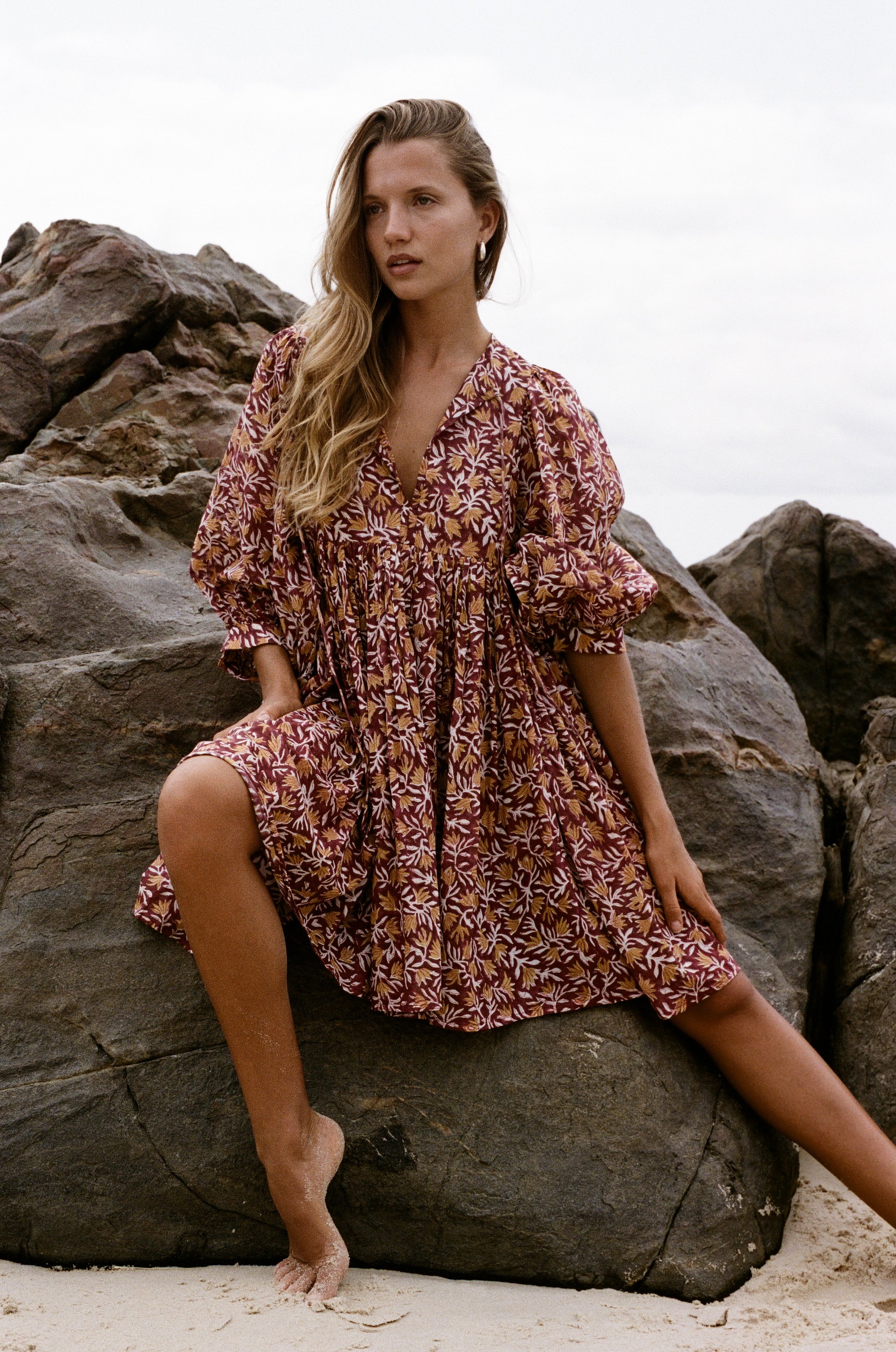 Kyra Mini Dress ~ Sumac – Daughters of India