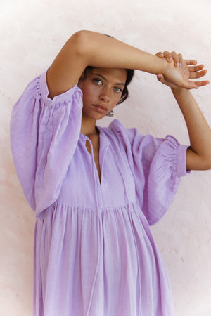 Kyra Maxi Dress ~ Lilac Gauze
