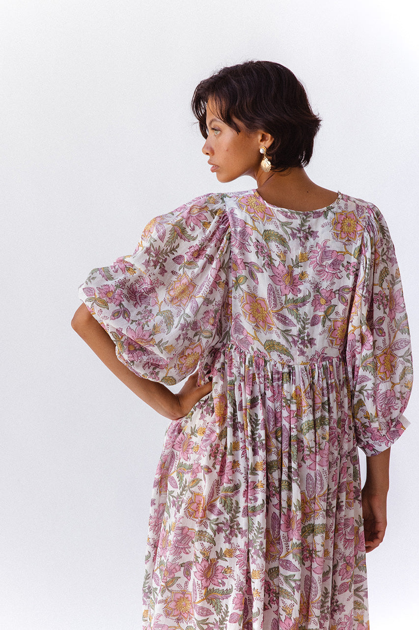 Kyra Midi Dress ~ Fuchsia Bloom