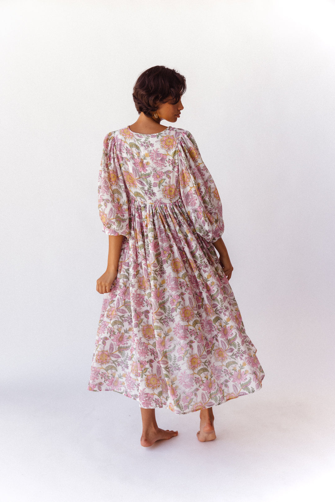 Kyra Midi Dress ~ Fuchsia Bloom