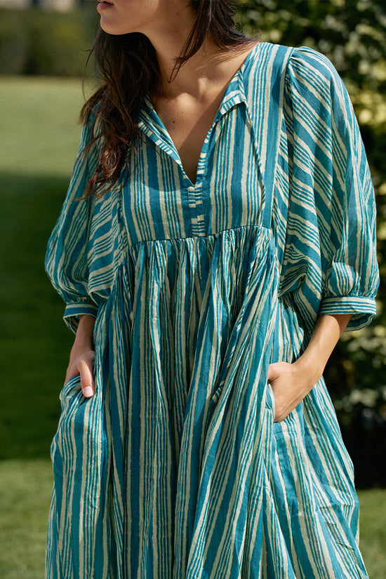 Kyra Midi Dress ~ Spearmint | Hand Screen Printed Cotton Dress – DOI