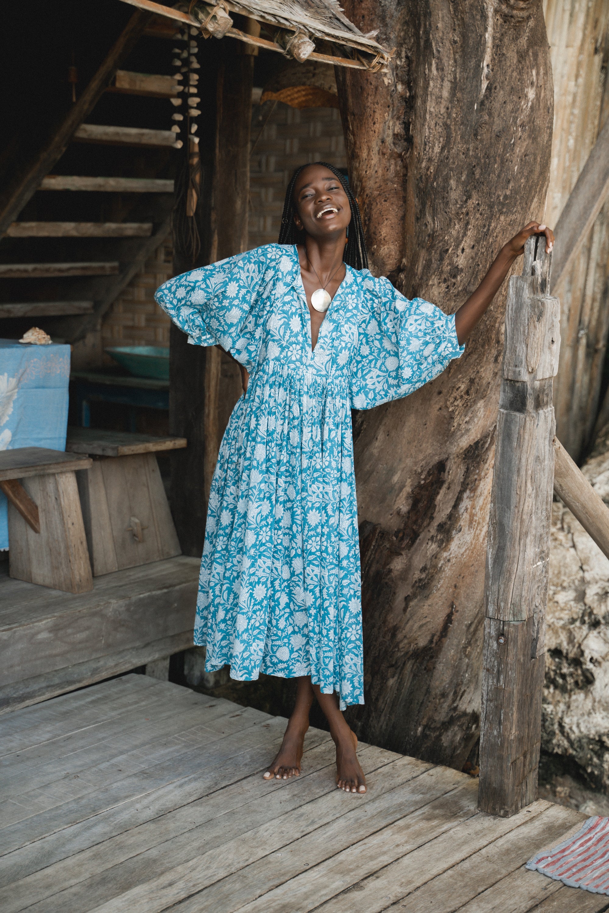 【Daughters of India】Kyra Midi Dress Kyra Midi Dress ~ Ocean Blue – Daughters of India