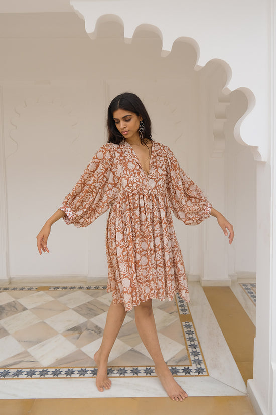 caramel mini dress EATONS NECK WOVEN MINI DRESS l FLYING TOMATO Flying Tomato
