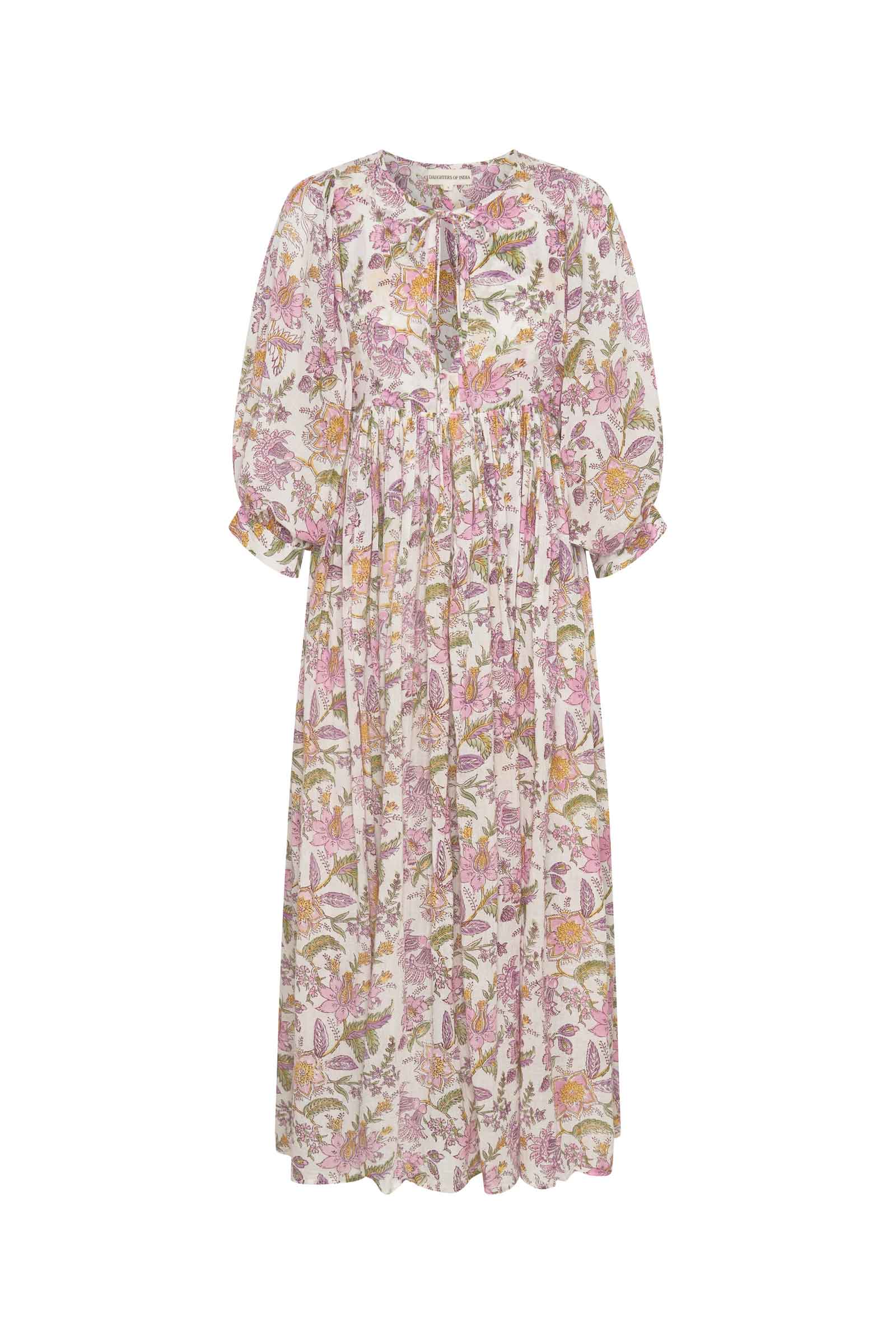 新品未使用 Daughters of India カイラドレス ピンク Kyra Maxi Dress ~ Fuchsia Bloom – Daughters of India