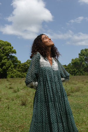 Rooh Maxi Dress ~ Pine