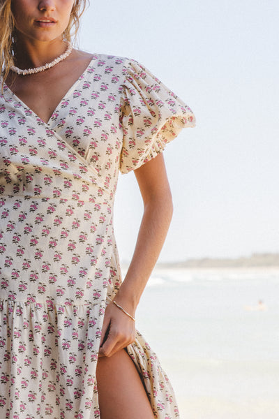 Zuri Wrap Dress ~ Peony
