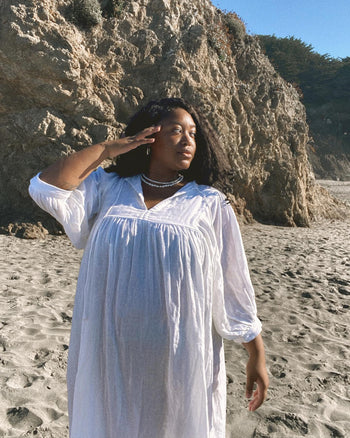 Kyra Midi Dress ~ White Gauze