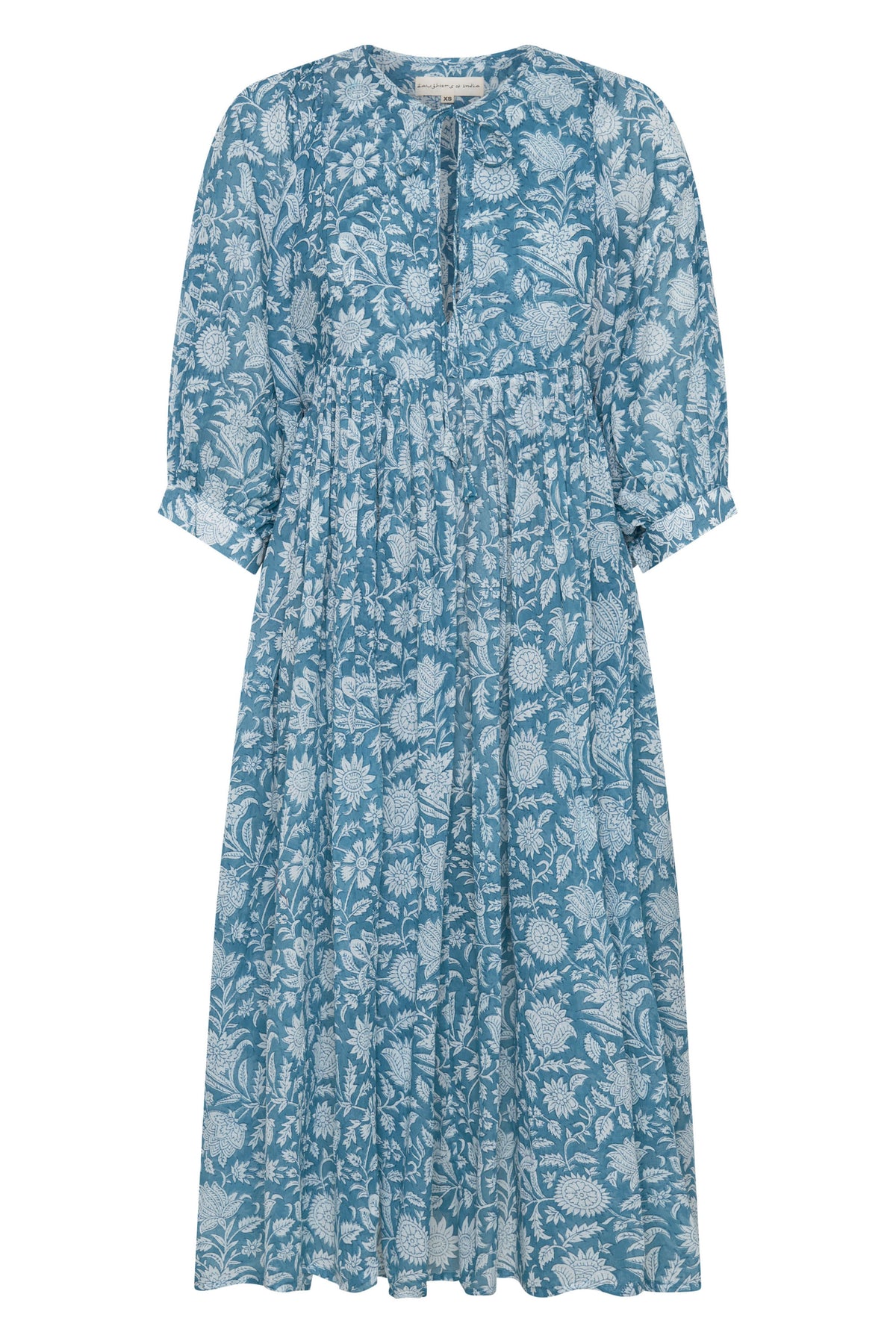 Kyra Midi Dress ~ Ocean Blue – Daughters of India