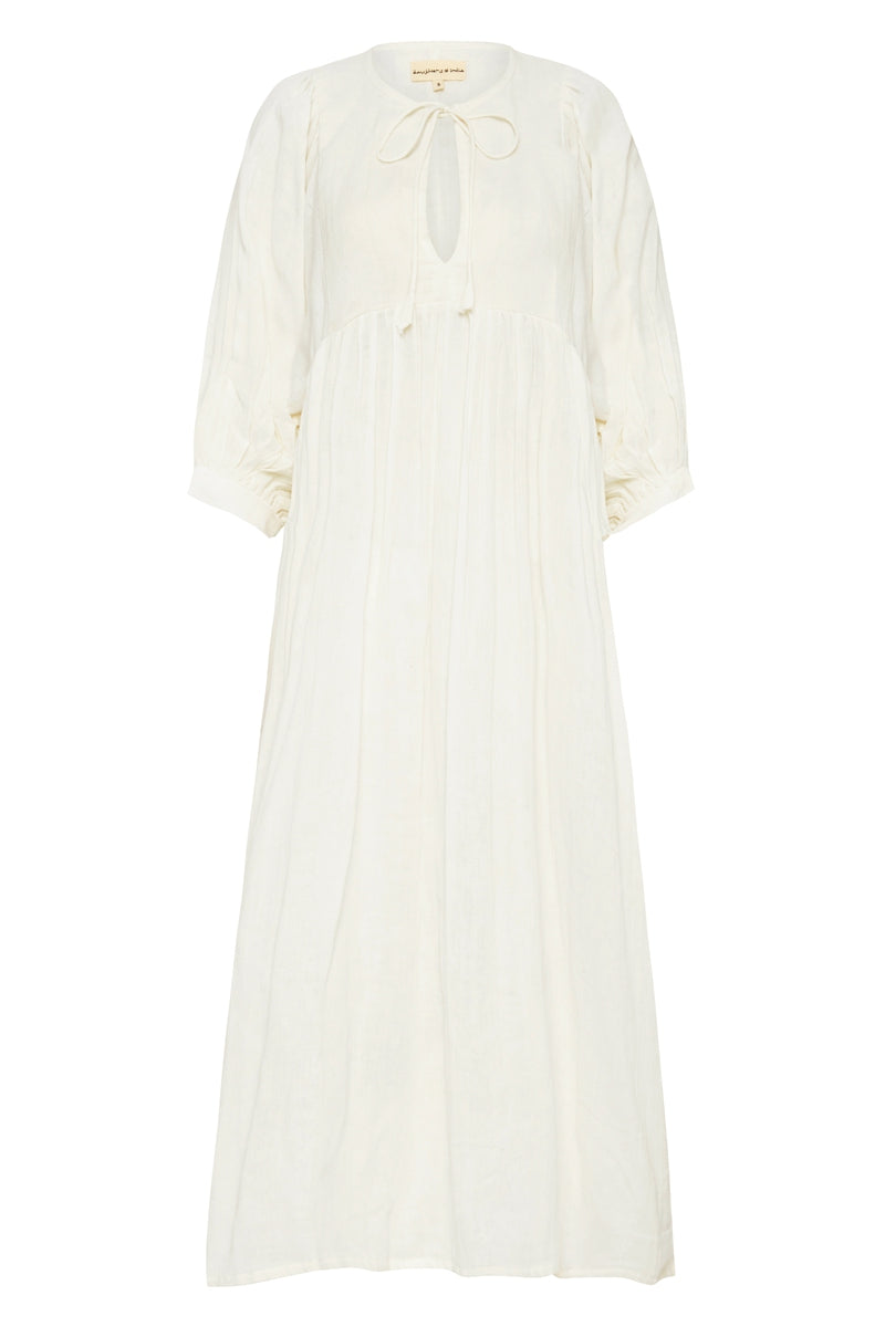 Kyra Midi Dress ~ White Gauze – Daughters of India