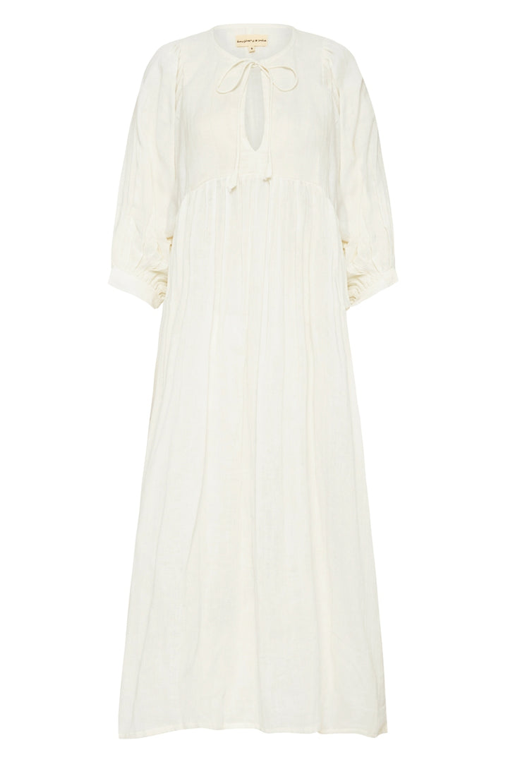 Kyra Midi Dress ~ White Gauze