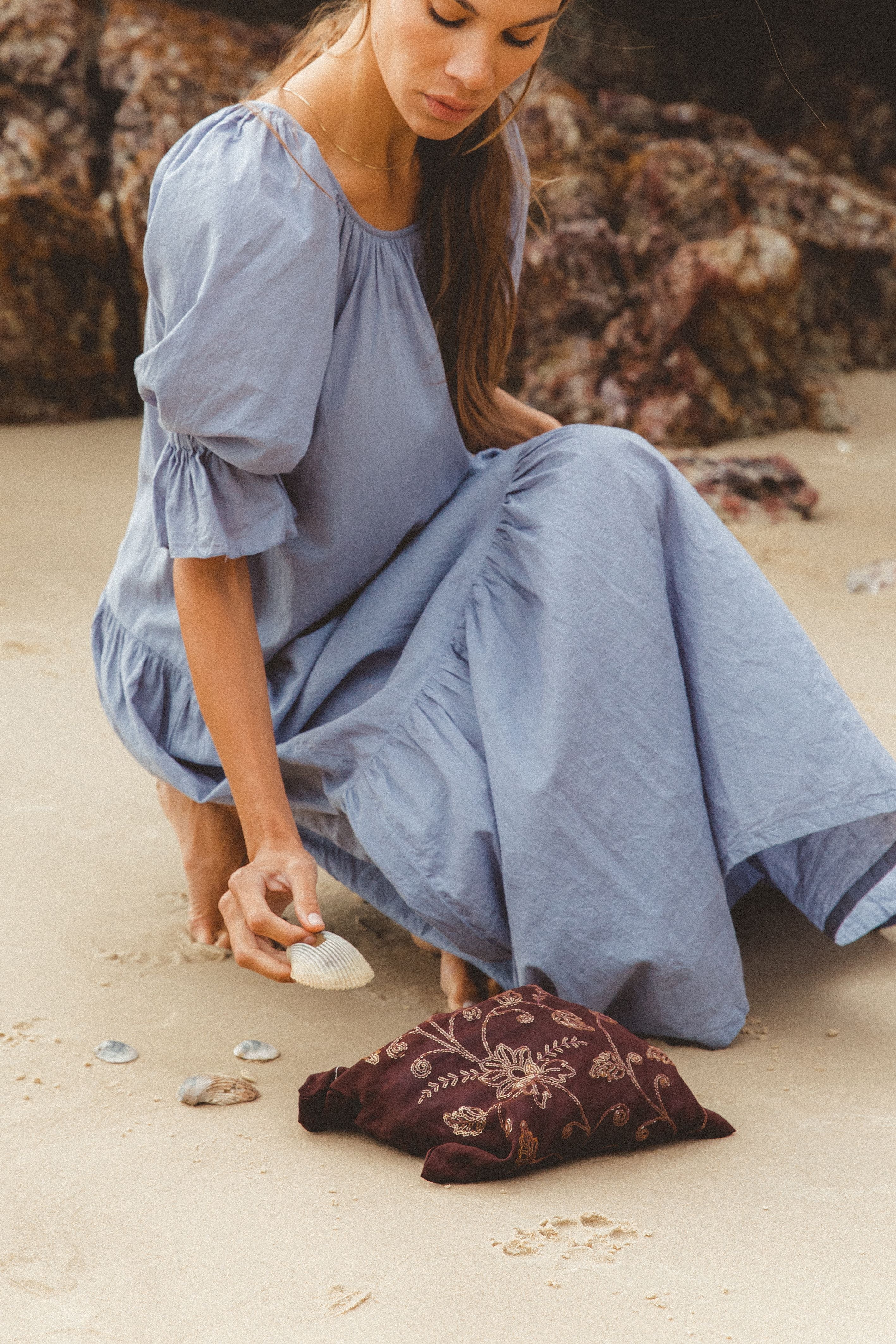 Sahana Gown ~ Blue Lagoon – Daughters of India