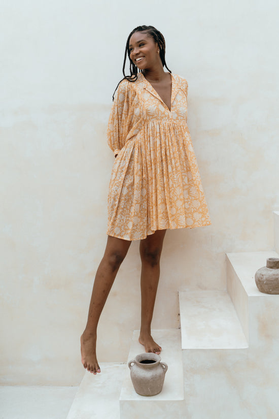 kira off-the-shoulder peasant dress Kyra Mini Dress ~ Tangerine